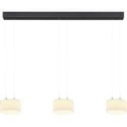 Designer-Pendellampe Bankamp Grand opal anthrazit 3-flammig - Farbe: anthrazit matt eloxiert - LED - Lichtfarbe: Extra warmweiss - Material: