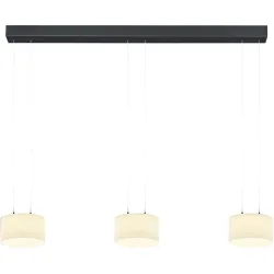 Designer-Pendellampe Bankamp Grand opal anthrazit 3-flammig - Farbe: anthrazit matt eloxiert - LED - Lichtfarbe: Extra warmweiss - Material: