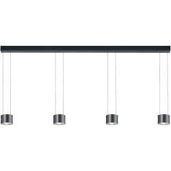 Designer-Pendellampe Bankamp Impulse anthrazit 4-flammig vertical flex - Farbe: anthrazit eloxiert - LED - Lichtfarbe: Extra warmweiss - Material: