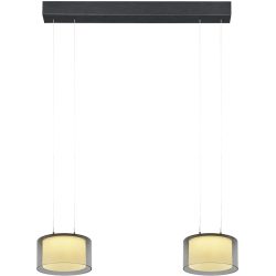 Designer-Pendellampe Bankamp Grand Smoke anthrazit 2 - Farbe: anthrazit matt eloxiert - LED - Lichtfarbe: Extra warmweiss - Material: Aluminium/Glas -