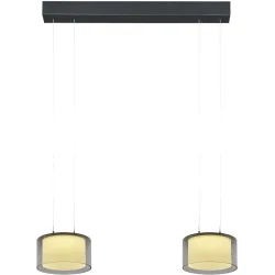 Designer-Pendellampe Bankamp Grand Smoke anthrazit 2 - Farbe: anthrazit matt eloxiert - LED - Lichtfarbe: Extra warmweiss - Material: Aluminium/Glas -