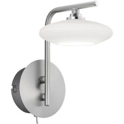 Wandlampe Kari Grau Metall 10 cm 20 cm - Farbe: Nickel matt mit Chrom - LED - Lichtfarbe: Extra warmweiss - Wandlampe- LED Energiesparlampe