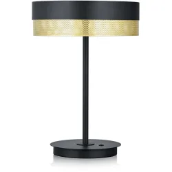 Tischlampe Hakam Schwarz/Gold Metall 30 cm 43 cm - Farbe: Schwarz, Gold - LED - Lichtfarbe: Extra warmweiss - Tischlampe- LED Energiesparlampe