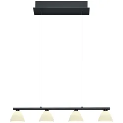 Pendellampe Emmeline Schwarz Metall 77 cm 150 cm - LED - Lichtfarbe: Extra warmweiss - Pendellampe- LED Energiesparlampe
