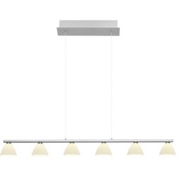 Pendellampe Emmeline Grau Metall 114 cm 150 cm - Farbe: Nickel matt mit Chrom - LED - Lichtfarbe: Extra warmweiss - Pendellampe- LED Energiesparlampe