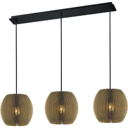 Pendellampe Clare Braun Metall 100 cm 150 cm - Pendellampe