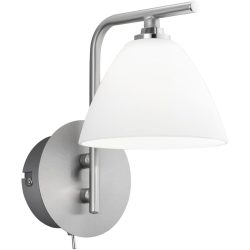 Wandlampe Emmeline Grau Metall 10 cm 19 cm - Farbe: Nickel matt mit Chrom - LED - Lichtfarbe: Extra warmweiss - Wandlampe- LED Energiesparlampe