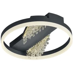 Deckenlampe Einar Schwarz Metall 40 cm 11 cm - LED - Lichtfarbe: Extra warmweiss - Deckenlampe- LED Energiesparlampe