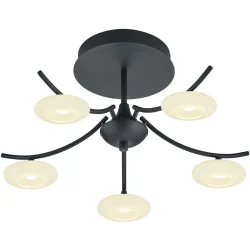 Deckenlampe Kari Schwarz Metall 53 cm 28 cm - LED - Lichtfarbe: Extra warmweiss - Deckenlampe- LED Energiesparlampe