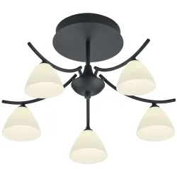 Deckenlampe Emmeline Schwarz Metall 53 cm 33 cm - LED - Lichtfarbe: Extra warmweiss - Deckenlampe- LED Energiesparlampe