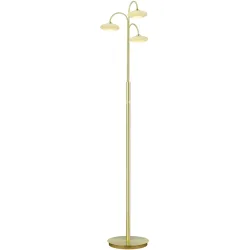 Stehlampe Kari Gold Metall 150 cm - Farbe: messing matt - LED - Lichtfarbe: Extra warmweiss - Stehlampe- LED Energiesparlampe