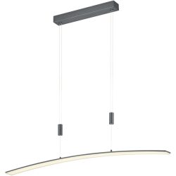 Pendellampe Feliciano Grau Metall 100 cm 150 cm - Farbe: anthrazit - LED - Lichtfarbe: Extra warmweiss - Pendellampe- LED Energiesparlampe
