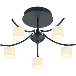 Deckenlampe Anika Schwarz Metall 53 cm 31 cm - LED - Lichtfarbe: Extra warmweiss - Deckenlampe- LED Energiesparlampe