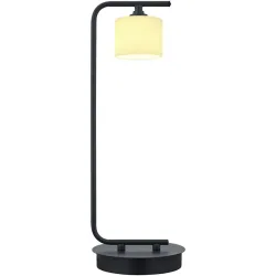 Tischlampe Anika Schwarz/Weiss Metall 15 cm 45 cm - Farbe: schwarz, weiss - LED - Lichtfarbe: Extra warmweiss - Tischlampe- LED Energiesparlampe