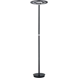 Stehlampe Corricella Grau Metall/Glas 42 cm 185 cm - Farbe: anthrazit - LED - Lichtfarbe: Extra warmweiss - Material: Metall/Acrylglas - Stehlampe-