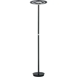 Stehlampe Corricella Grau Metall/Glas 42 cm 185 cm - Farbe: anthrazit - LED - Lichtfarbe: Extra warmweiss - Material: Metall/Acrylglas - Stehlampe-