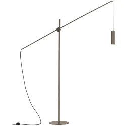 Stehlampe Adina Grau Metall 290 cm - Farbe: taupe - Stehlampe