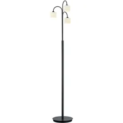 Stehlampe Anika Schwarz/Weiss Metall 150 cm - Farbe: schwarz, weiss - LED - Lichtfarbe: Extra warmweiss - Stehlampe- LED Energiesparlampe
