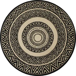 Outdoor-Teppich Jolie schwarz Paisleymuster Polypropylen 150 x 150 cm - Outdoor-Teppich