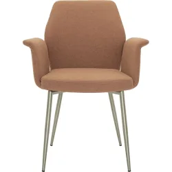 Stuhl Elonie Rosa Stoff/Edelstahl 48.5 cm - Farbe: Dusty Pink - Material: Stoff, Edelstahl - Stuhl
