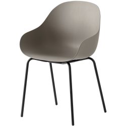 CONNUBIA Schalenstuhl 2er-Set Academy Grau Metall 50 cm - Farbe: schlamm - Schalenstuhl 2er-Set