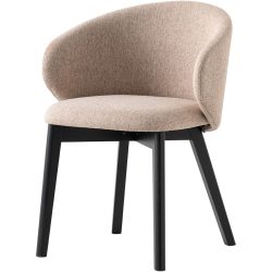 CONNUBIA Stuhl 2er-Set Tuka Braun/Grau Holz/Polyester 56 cm - Farbe: taupe/graphit - Material: Buche/Polyester - Stuhl 2er-Set