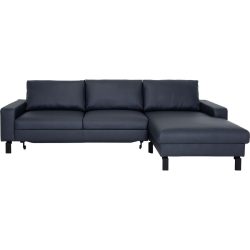 Ecksofa Step Blau Leder 278 cm 164 cm - Farbe: navy - Material: Echtleder - Möbel Konfigurator: Traummöbel individuell zusammenstellen - Ecksofa