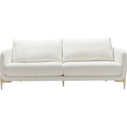 Sofa Leya Weiss/Beige Stoff/Holz 215 cm 97 cm - Farbe: weiss, beige - Material: Stoff, Eiche - Sofa