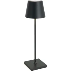 Tischlampe Aline Grau Aluminium/Kunststoff 11 cm 38 cm - Farbe: anthrazit - LED - Lichtfarbe: Extra warmweiss - Material: Aluminium, Kunststoff -