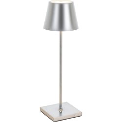 Tischlampe Aline Silber Aluminium/Kunststoff 11 cm 38 cm - LED - Lichtfarbe: Extra warmweiss - Material: Aluminium, Kunststoff - Tischlampe- LED