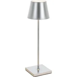 Tischlampe Aline Silber Aluminium/Kunststoff 11 cm 38 cm - LED - Lichtfarbe: Extra warmweiss - Material: Aluminium, Kunststoff - Tischlampe- LED