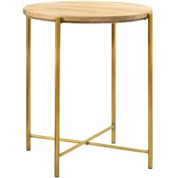 Hasena Nachttisch Volod Bronze Metall/Holz 48 cm - Material: Eiche Natur, Metall - Nachttisch