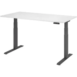 Hammerbacher Sitz-Stehschreibtisch VXDKB16/W/G Weiß 1600 x 800 mm