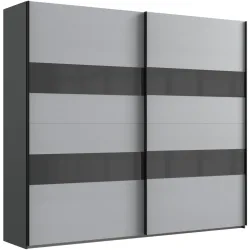 Kleiderschrank Akshay Grau Holzwerkstoff 270 cm 65 cm 236 cm - Farbe: Hellgrau - Kleiderschrank