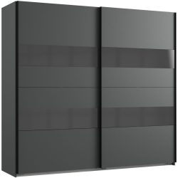 Kleiderschrank Akshay Grau Holzwerkstoff 225 cm 65 cm 208 cm - Farbe: graphit - Kleiderschrank