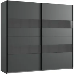 Kleiderschrank Akshay Grau Holzwerkstoff 225 cm 65 cm 208 cm - Farbe: graphit - Kleiderschrank