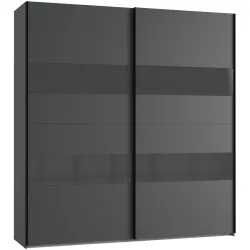 Kleiderschrank Akshay Grau Holzwerkstoff 225 cm 65 cm 236 cm - Farbe: graphit - Kleiderschrank