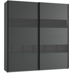 Kleiderschrank Akshay Grau Holzwerkstoff 225 cm 65 cm 236 cm - Farbe: graphit - Kleiderschrank