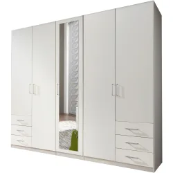 Kleiderschrank Foley Weiss Holzwerkstoff 225 cm 58 cm 208 cm - Kleiderschrank