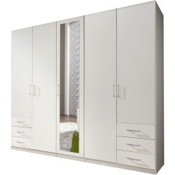 Kleiderschrank Foley Weiss Holzwerkstoff 225 cm 58 cm 208 cm - Kleiderschrank