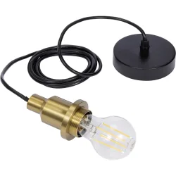 Lampenfassung Industrial Gold/Schwarz Metall 6 cm - Farbe: messing - Lampenfassung