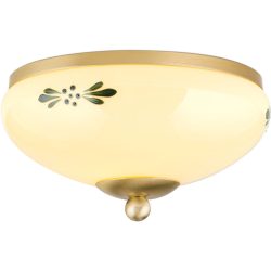 Deckenlampe Landhaus Stahl/Glas 21 cm 11 cm - Farbe: messing matt - Material: Glas/Stahl - Deckenlampe