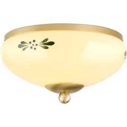 Deckenlampe Landhaus Stahl/Glas 21 cm 11 cm - Farbe: messing matt - Material: Glas/Stahl - Deckenlampe