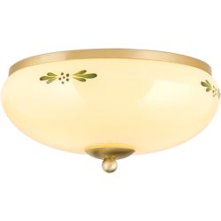 Deckenlampe Landhaus Stahl/Glas 28 cm 14 cm - Farbe: messing matt - Material: Glas/Stahl - Deckenlampe