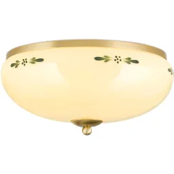 Deckenlampe Landhaus Stahl/Glas 35 cm 17 cm - Farbe: messing matt - Material: Glas/Stahl - Deckenlampe