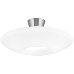Deckenlampe Blanc Weiss/Grau Stahl/Glas 49 cm 22 cm - Farbe: Nickel matt/weiss - Material: Glas/Stahl - Deckenlampe