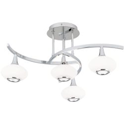 Deckenlampe Lia Grau Stahl/Glas 58 cm 27.5 cm - Farbe: chrom - Material: Glas/Stahl - Deckenlampe