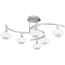Deckenlampe Lia Grau Stahl/Glas 71.5 cm 28 cm - Farbe: chrom - Material: Glas/Stahl - Deckenlampe