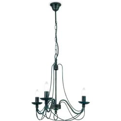 Kronleuchter Vela Grün/Schwarz Stahl 50 cm 50 cm - Farbe: Schwarz/grün - Kronleuchter