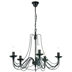 Kronleuchter Vela Grün/Schwarz Stahl 60 cm 50 cm - Farbe: Schwarz/grün - Kronleuchter